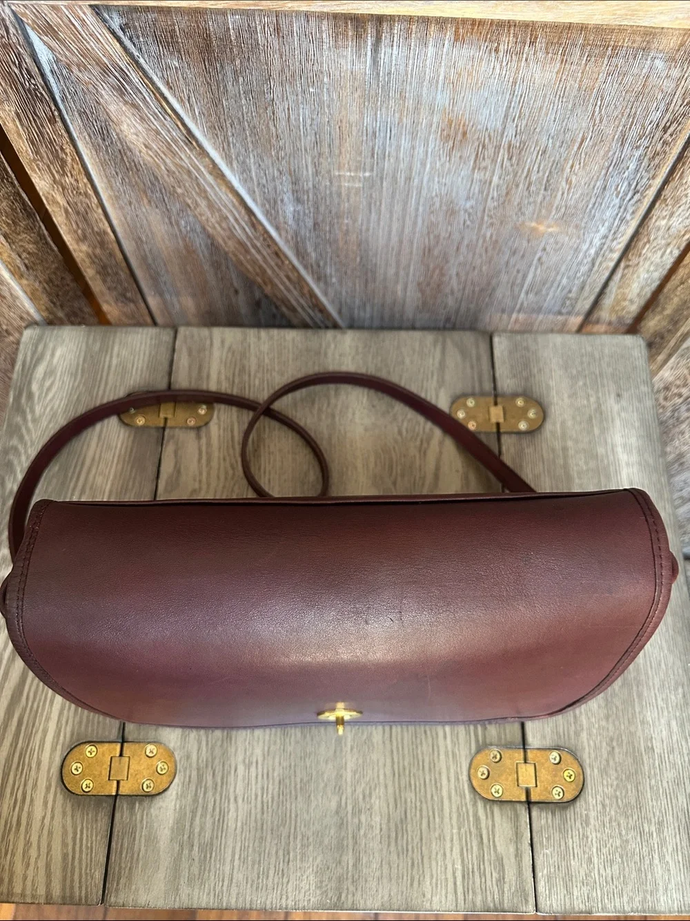 Coach RARE Vintage Oxblood Burgundy Leather Clutch Crossbody HARD TO FIND!! - Picture 15 of 16